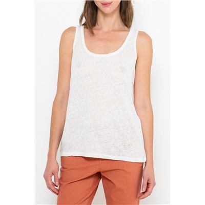 Camiseta de tirantes de lino Blanco roto