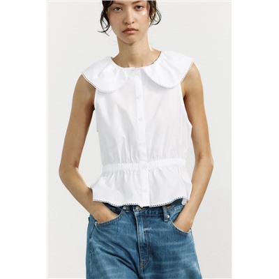 TOP POPELÍN CUELLO BOBO