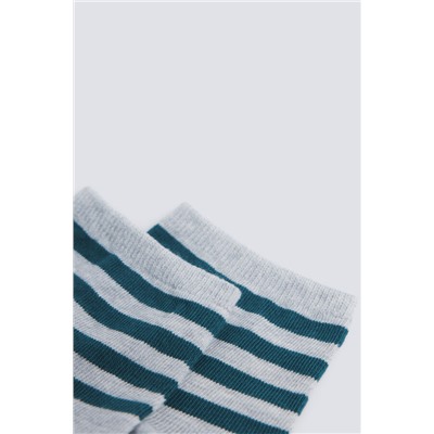 Calcetín corto rayas negras