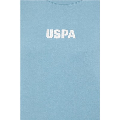 Kadın Mavi Bisiklet Yaka Basic Sweatshirt