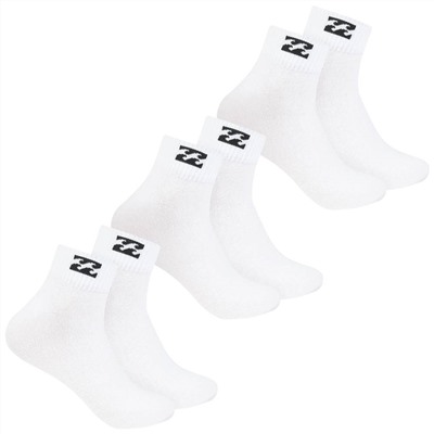 Billabong Unisex Quarter Socken 3 Paar weiß BG-19 QUARTER
