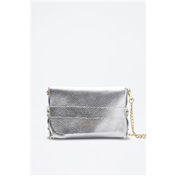 Bandolera de piel Briana Plateado