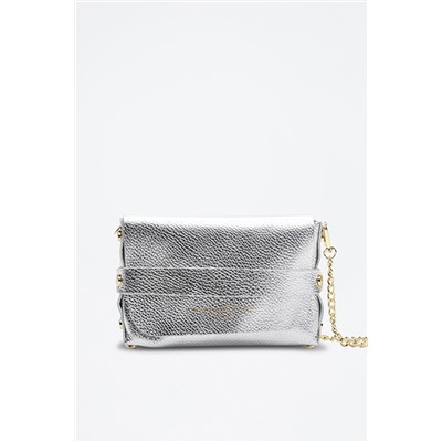Bandolera de piel Briana Plateado