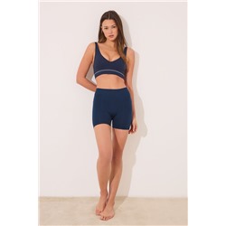 Sujetador seamless canalé azul