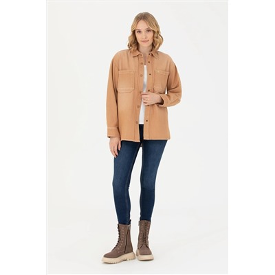 Kadın Camel Jean Gömlek