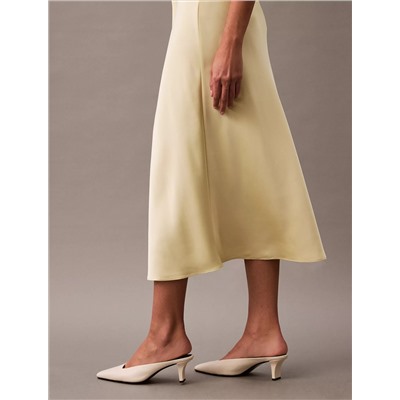 Matte Satin Midi Skirt
