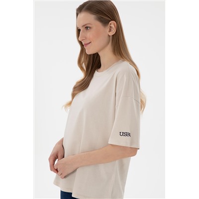 Kadın Taş Oversize Bisiklet Yaka Tişört
