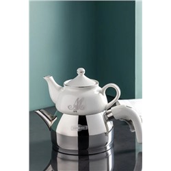 Matera Çaydanlık Takımı - 400 ml - 1000 ml - Beyaz/Platin