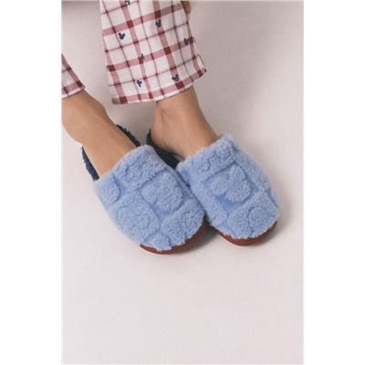 Zapatillas casa ducha Mickey azul estampado