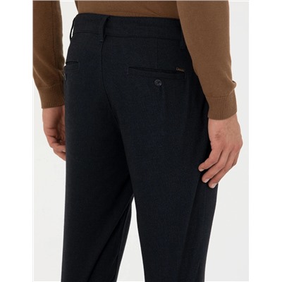 Lacivert Slim Fit Kanvas Pantolon