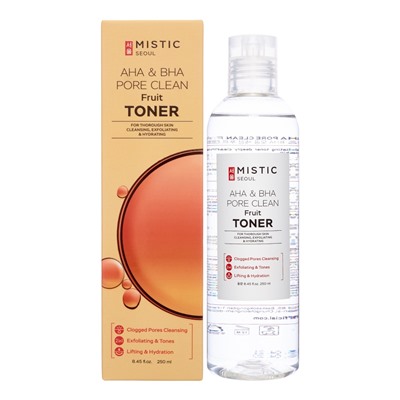 MISTIC AHA &amp; BHA PORE CLEAN Fruit Toner Очищающий тонер с фруктовыми кислотами 250мл