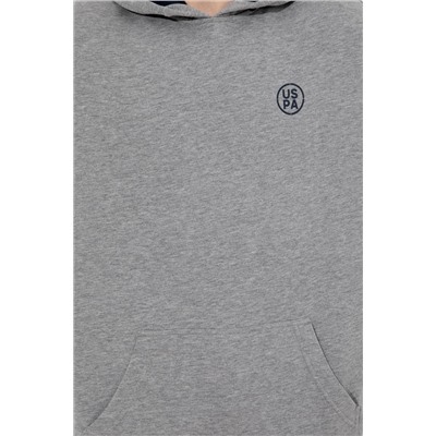Erkek Gri Melanj Kapüşonlu Oversize Sweatshirt