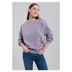 MaviBisiklet Yaka Lila Basic Sweatshirt 1610198-70556