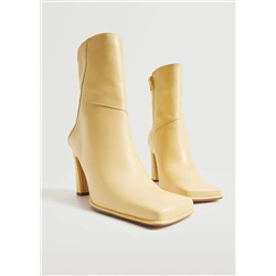 Botín piel punta cuadrada -  Mujer | MANGO OUTLET Melilla