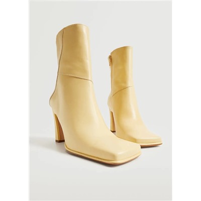 Botín piel punta cuadrada -  Mujer | MANGO OUTLET Melilla