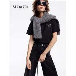 Футболка MO&C*O с гламурным сердечком из страз 🥰   Материал: 100% хлопок