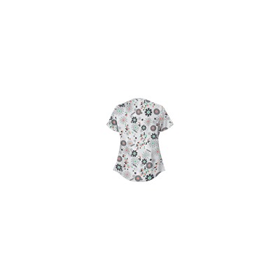 UA Honeycombs And Flowers Pewter Scrub Top