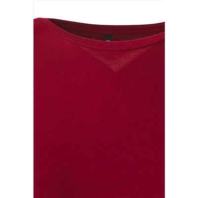 Bordo Premium Yumuşak Kumaşlı Viskon Bisiklet Yaka Crop Esnek Örme Bluz TBBAW25AF00027