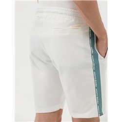 Ekru Slim Fit Örme Şort