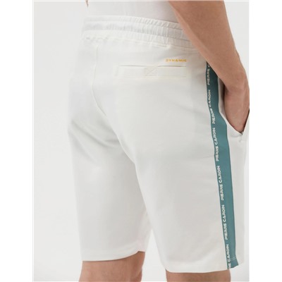 Ekru Slim Fit Örme Şort