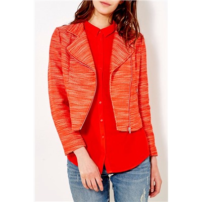 Chaqueta corta biker Naranja