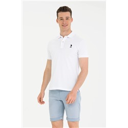 Erkek Beyaz Basic Polo Yaka Tişört