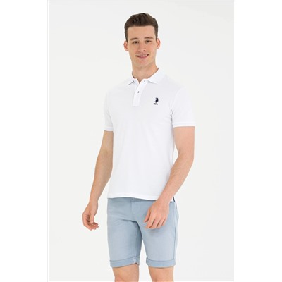 Erkek Beyaz Basic Polo Yaka Tişört