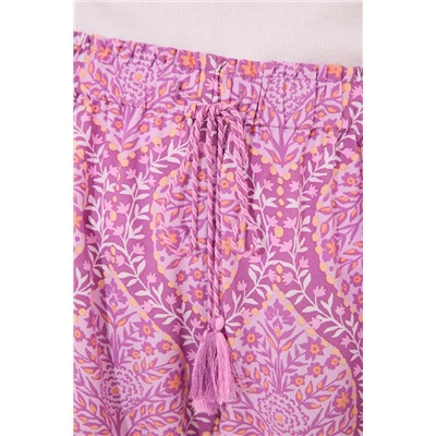 Pantalón corto viscosa estampado boho