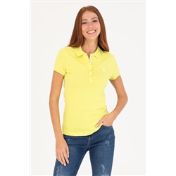 Kadın Neon Sarı Basic Polo Yaka Tişört