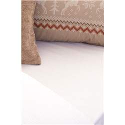 Manchot King Size %100 Pamuk Ranforce Baskılı Nevresim Takımı - Bej