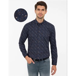 Lacivert Regular Fit Uzun Kollu Gömlek