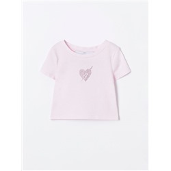 RHINESTONE DESIGN T-SHIRT