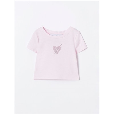 RHINESTONE DESIGN T-SHIRT