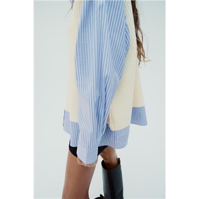 CONTRAST SHIRT SWEATER