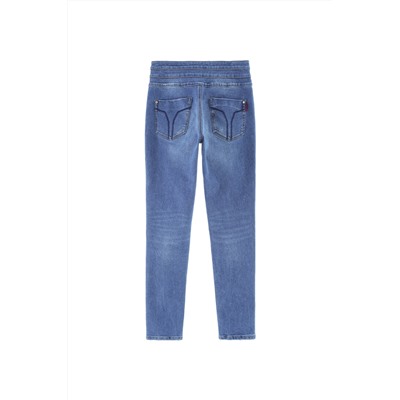 Vaquero skinny de tiro alto Azul marino