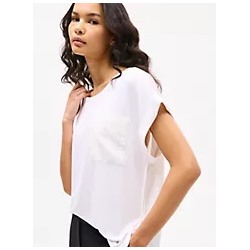 Dolman-Sleeve Crewneck Pocket T-Shirt