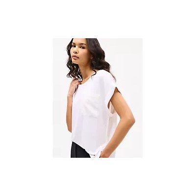 Dolman-Sleeve Crewneck Pocket T-Shirt