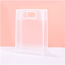 [EVEEPACK] Подарочный пакет PP, прозрачный глянцевый, белый кант 18x26x8см, 1 шт