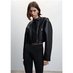 Cazadora biker efecto piel -  Mujer | MANGO OUTLET Melilla