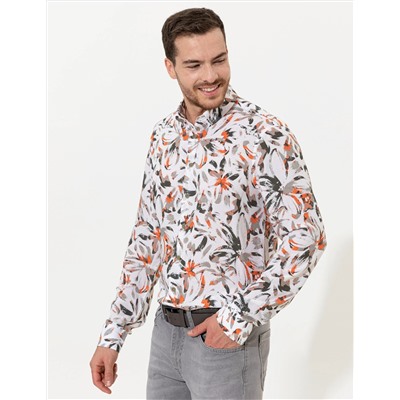 Haki Slim Fit Uzun Kollu Gömlek