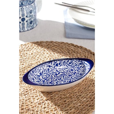 Rêve Bleu Tours New Bone China Oval Kulplu Tabak