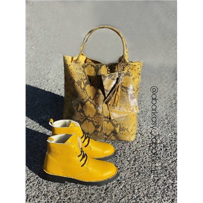Ab.Zapatos 4619/2 AMARILLO+PELLE - Shopper PITON OCRA