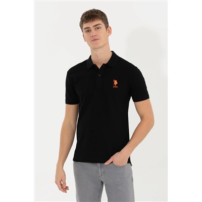 Erkek Siyah Basic Polo Yaka Tişört