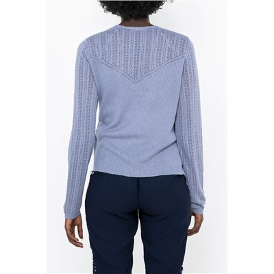Cárdigan de lino Azul lavanda jaspeado