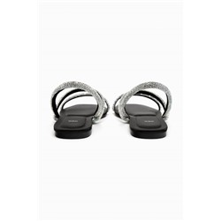 FLAT SANDALS WITH RHINESTONES