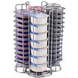 EXZACT Coffee Capsule Holder, Compatible with Tassimo Capsules (52pcs) – Rotating Pod Tower Rack Creme, Latte EX-TS084-52