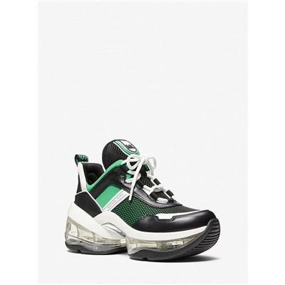 MICHAEL MICHAEL KORS Olympia Extreme Leather and Scuba Trainer