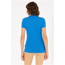 Kadın Saks Basic Polo Yaka Tişört