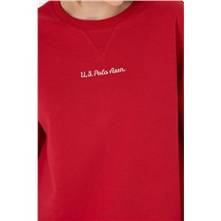 Kadın Kırmızı Bisiklet Yaka Sweatshirt
