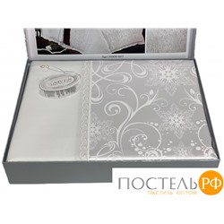 Постельное белье "Карвен" жаккард с оборкой семейный (607) (7пр.)